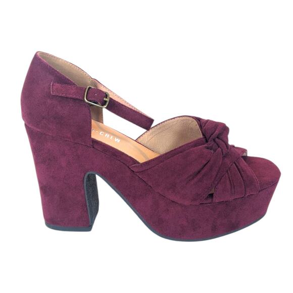 Chelsea Crew Get a Lift Burgundy Platform Heel Faux Suede Women’s size 40 - Picture 6 of 13